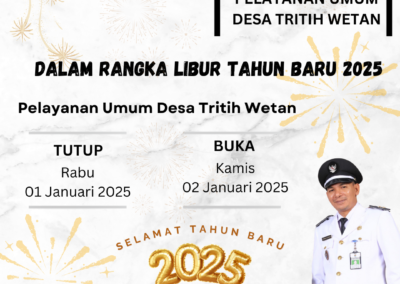 PEMERINTAH DESA TRITIH WETAN MENGUCAPKAN “SELAMAT TAHUN BARU 2025”