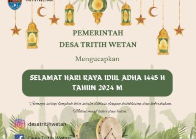 PEMERINTAH DESA TRITIH WETAN MENGUCAPKAN SELAMAT HARI RAYA IDUL ADHA 1445 H TAHUN 2024 M