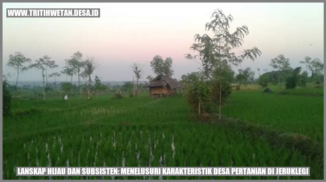 Lanskap Hijau dan Subsisten: Menelusuri Karakteristik Desa Pertanian di Jeruklegi