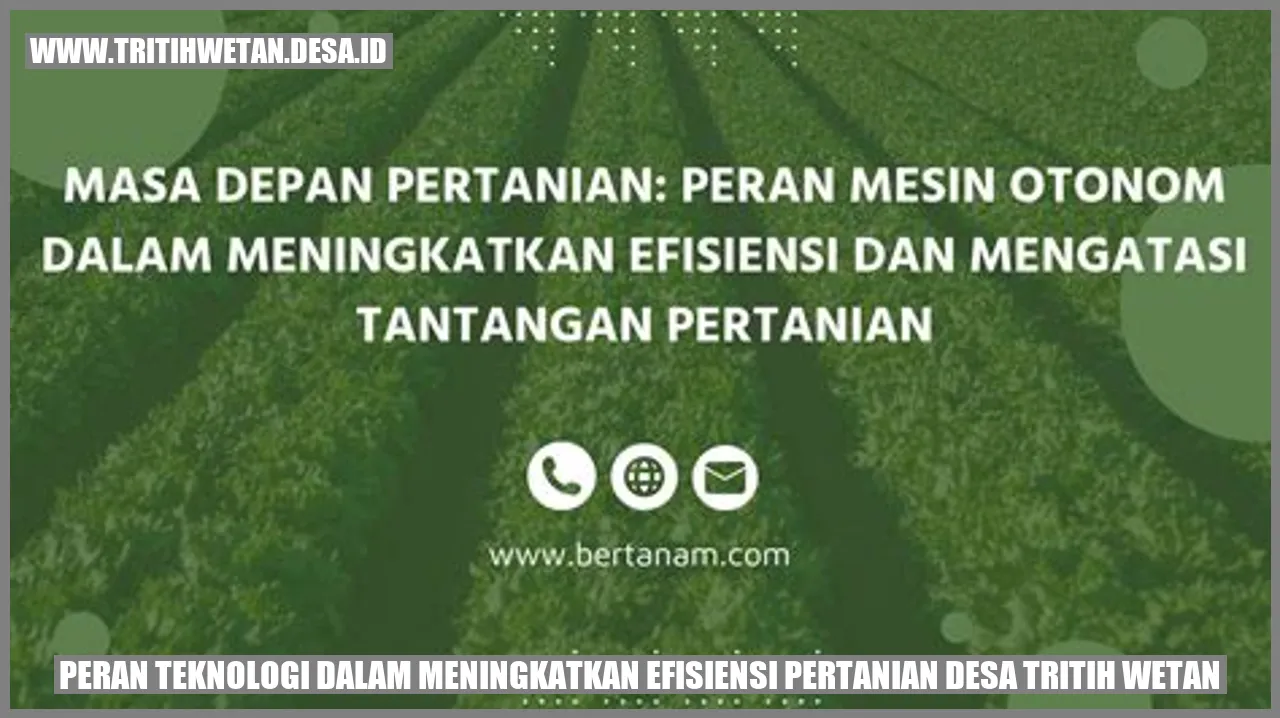 Peran Teknologi dalam Meningkatkan Efisiensi Pertanian Desa Tritih Wetan