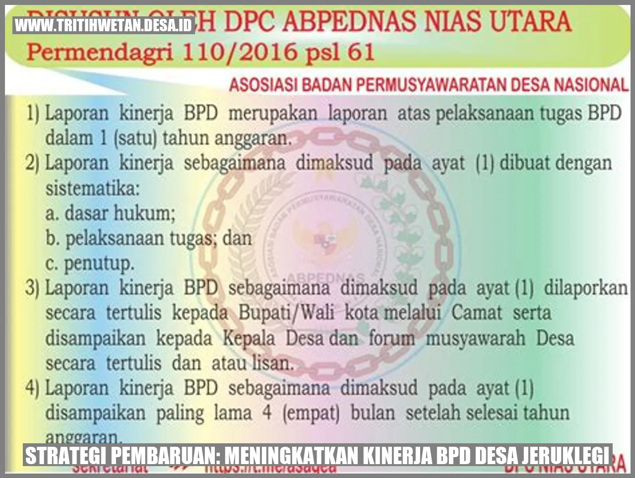 Strategi Pembaruan: Meningkatkan Kinerja BPD Desa Jeruklegi